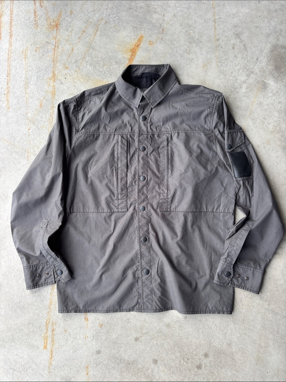 Rag & Bone x ArkAir Gray Utility Overshirt Jacket Snap Front Military size L